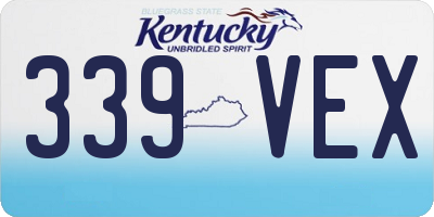 KY license plate 339VEX