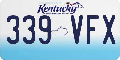 KY license plate 339VFX