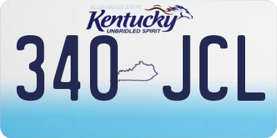 KY license plate 340JCL