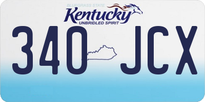 KY license plate 340JCX