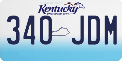 KY license plate 340JDM