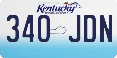 KY license plate 340JDN