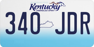 KY license plate 340JDR