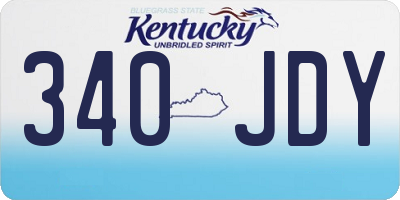 KY license plate 340JDY