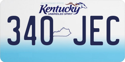 KY license plate 340JEC