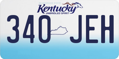 KY license plate 340JEH
