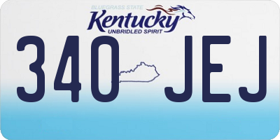 KY license plate 340JEJ