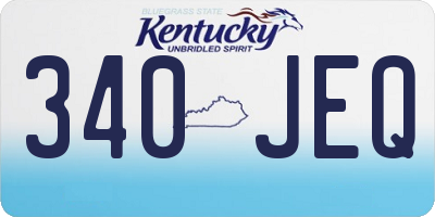 KY license plate 340JEQ