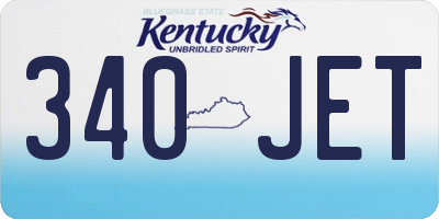 KY license plate 340JET