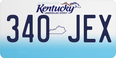 KY license plate 340JEX