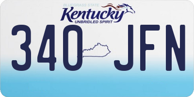 KY license plate 340JFN