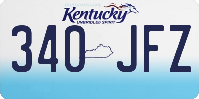 KY license plate 340JFZ