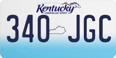 KY license plate 340JGC