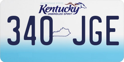 KY license plate 340JGE
