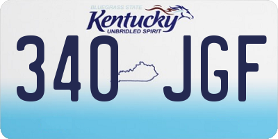 KY license plate 340JGF