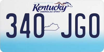 KY license plate 340JGO