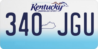 KY license plate 340JGU