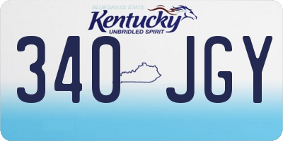 KY license plate 340JGY
