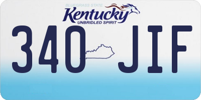 KY license plate 340JIF