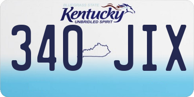 KY license plate 340JIX