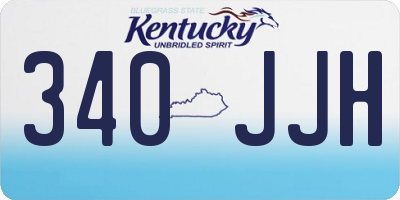 KY license plate 340JJH