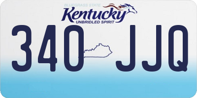 KY license plate 340JJQ