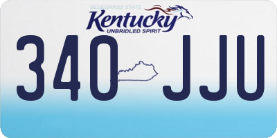 KY license plate 340JJU