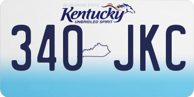 KY license plate 340JKC