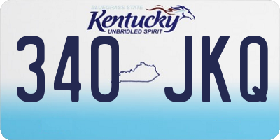 KY license plate 340JKQ