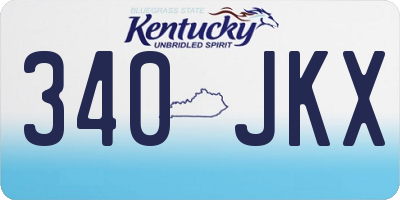 KY license plate 340JKX