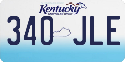 KY license plate 340JLE