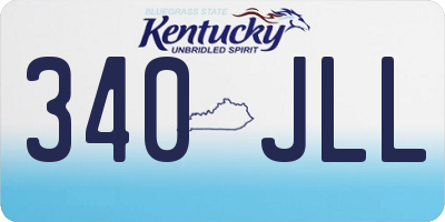KY license plate 340JLL