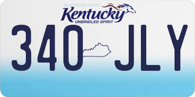 KY license plate 340JLY