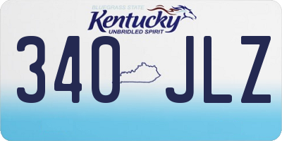 KY license plate 340JLZ