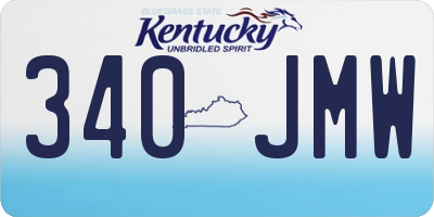 KY license plate 340JMW