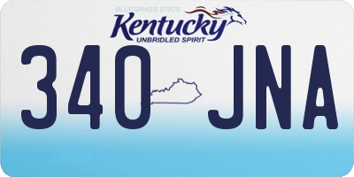 KY license plate 340JNA