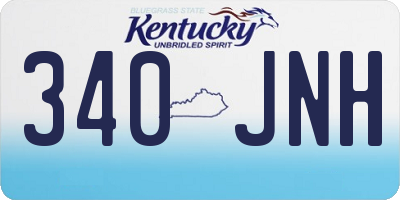 KY license plate 340JNH
