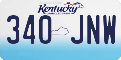 KY license plate 340JNW