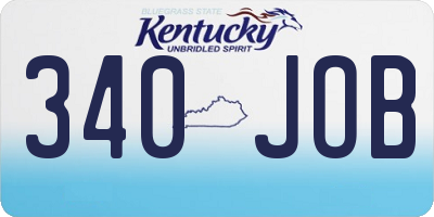 KY license plate 340JOB