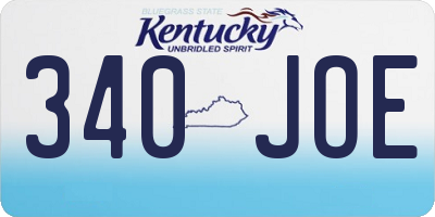 KY license plate 340JOE