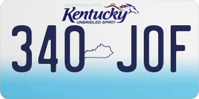 KY license plate 340JOF