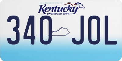 KY license plate 340JOL