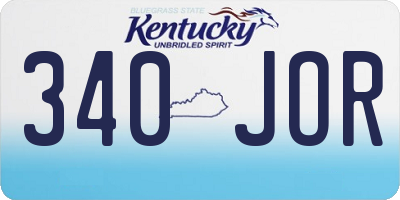 KY license plate 340JOR