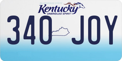 KY license plate 340JOY