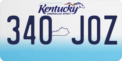 KY license plate 340JOZ