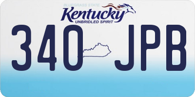 KY license plate 340JPB