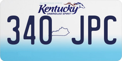 KY license plate 340JPC