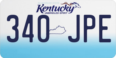 KY license plate 340JPE