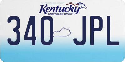 KY license plate 340JPL