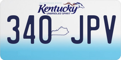 KY license plate 340JPV
